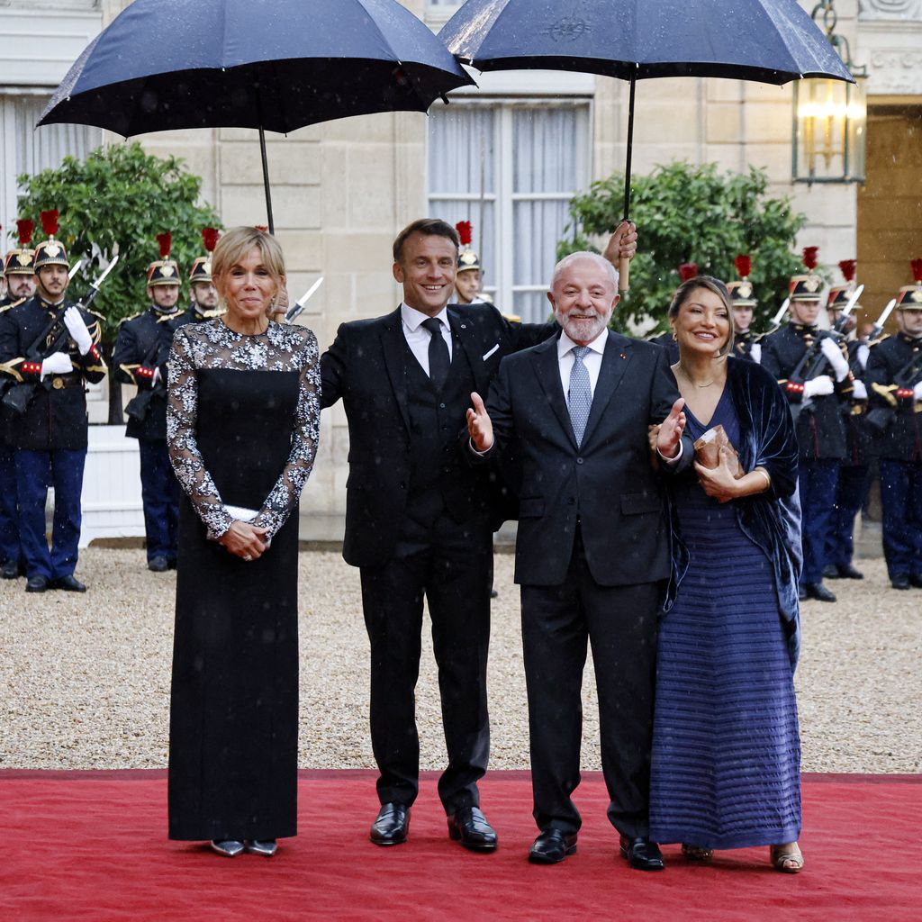 Brigitte und Emmanuell Macron mit Luiz Inacio Lula und Rosangela da Silva im Juni 2025
