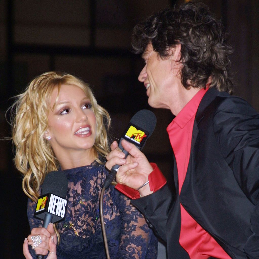Britney Spears und Mick Jagger, September 2001
