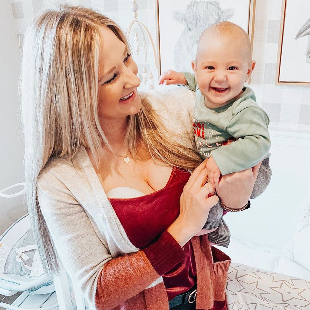 Brittani Boren Leach und ihr Sohn Crew im Jahr 2019