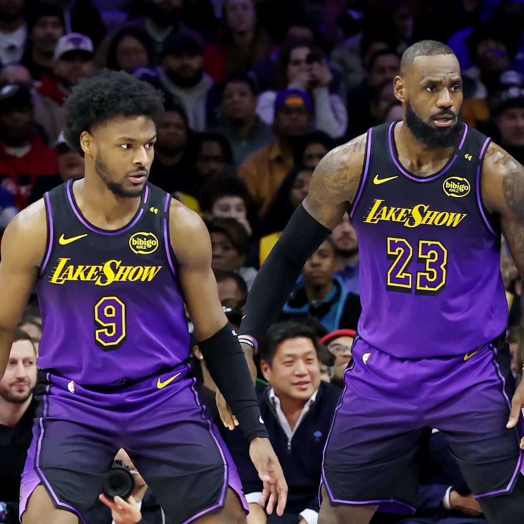 Bronny James und LeBron James, 2025