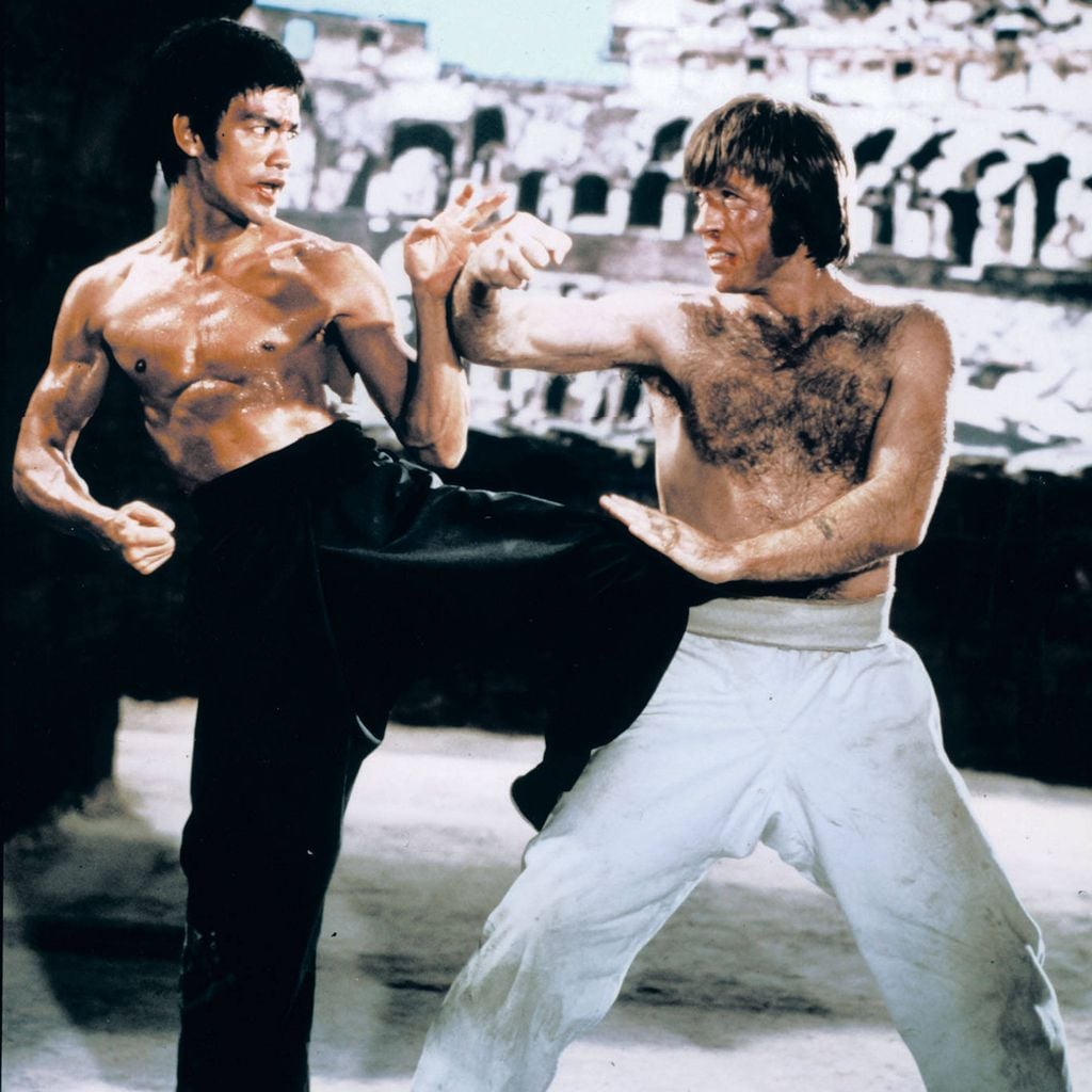 Bruce Lee und Chuck Norris in einer Kampfszene aus "Return of the Dragon", 1972