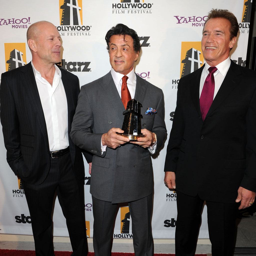 Bruce Willis, Sylvester Stallone und Arnold Schwarzenegger im Jahr 2010