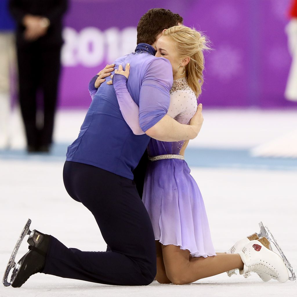 Bruno Massot und Aljona Savchenko nach ihrem Olympia-Sieg 2018