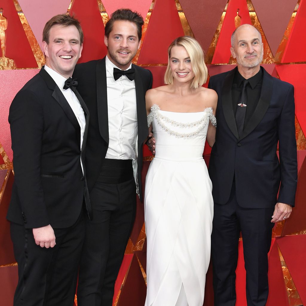Bryan Unkeless, Tom Ackerley, Margot Robbie und Craig Gillespie im März 2018 in Hollywood