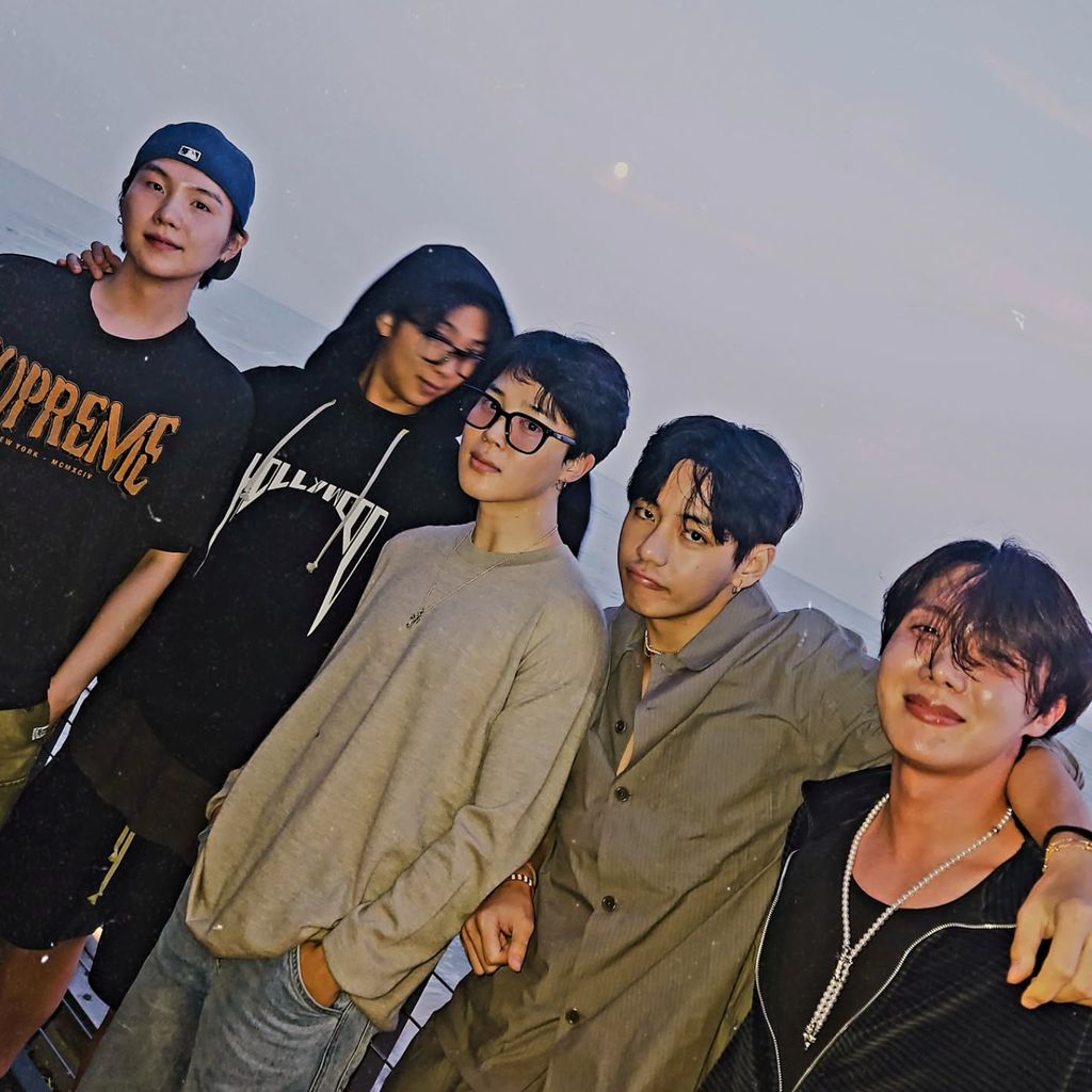Suga, RM, Jimin, V und J-Hope von BTS, August 2025