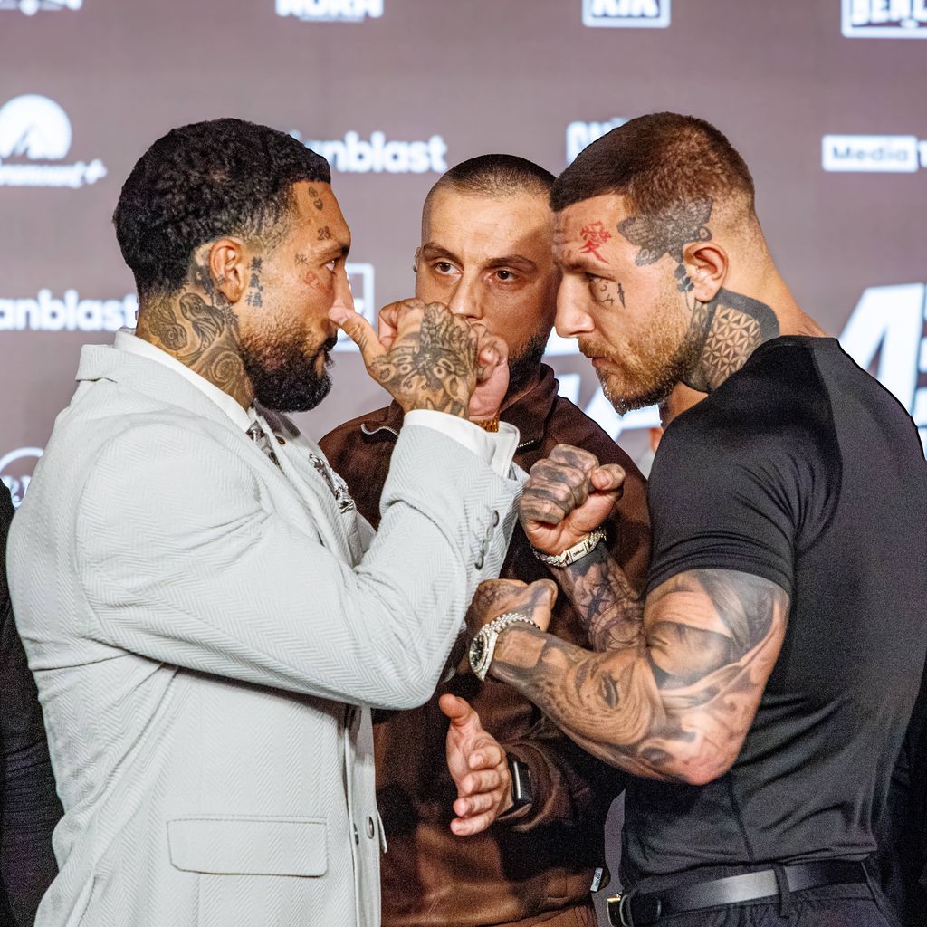 Callum Izzard und Marvin Manson bei der Pressekonferenz zu Fame Fighting 3
