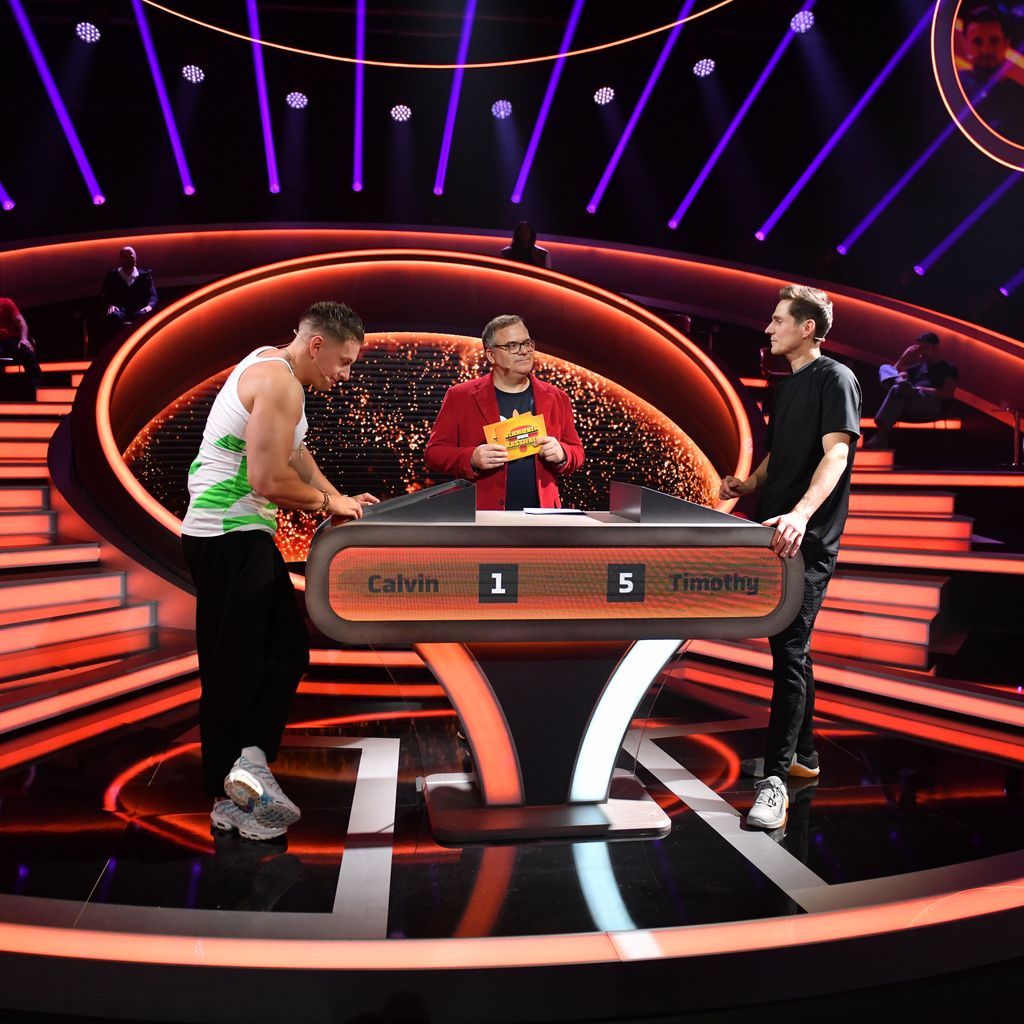 Calvin Kleinen, Elton und Timothy Boldt bei "Schlag den Besten"