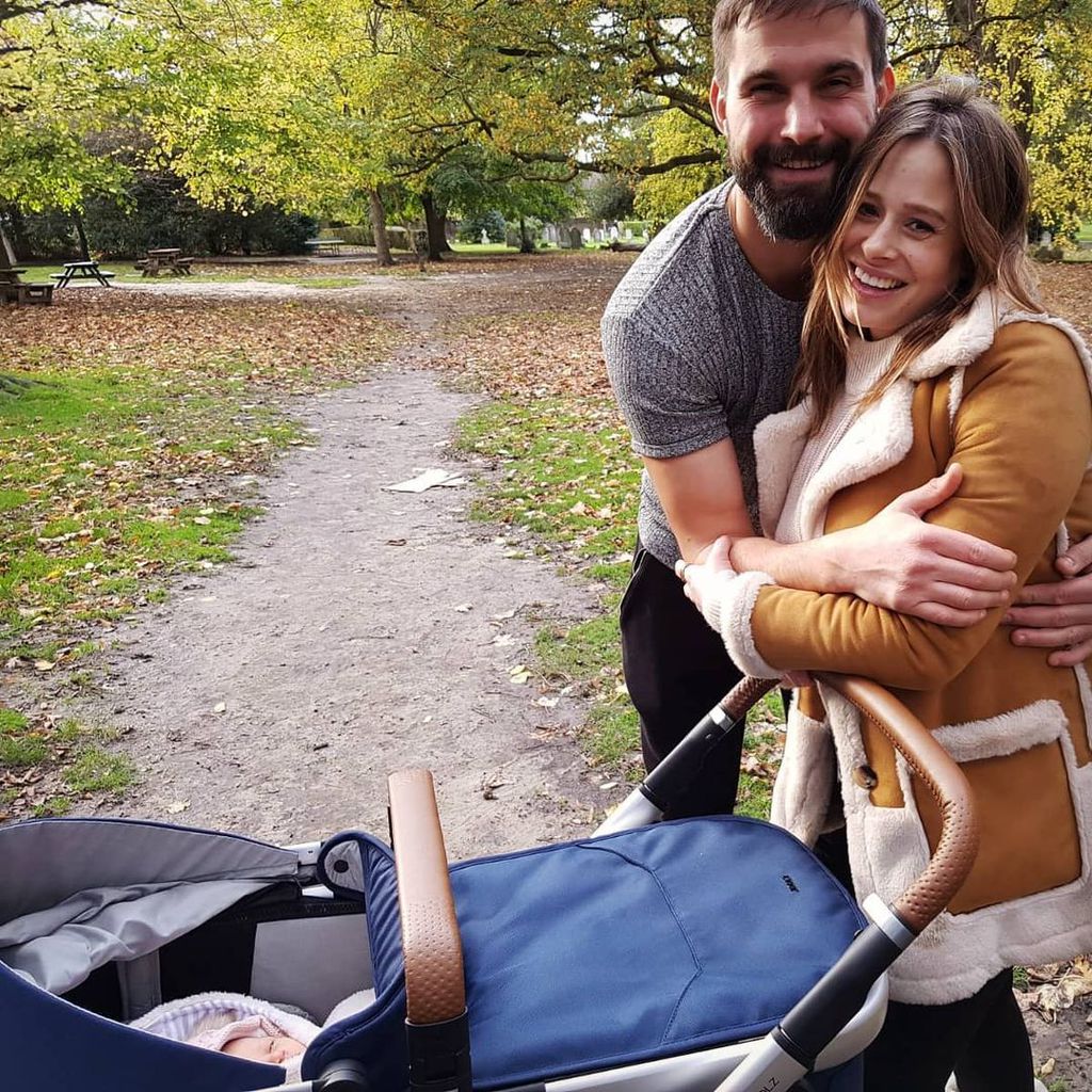 Camilla Thurlow und Jamie Jewitt mit ihrer Tochter Nell