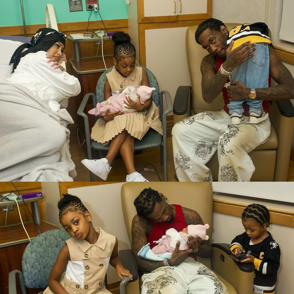 Cardi B, Kinder Kulture und Wave sowie Offset begrüßen neues Familienmitglied, September 2024