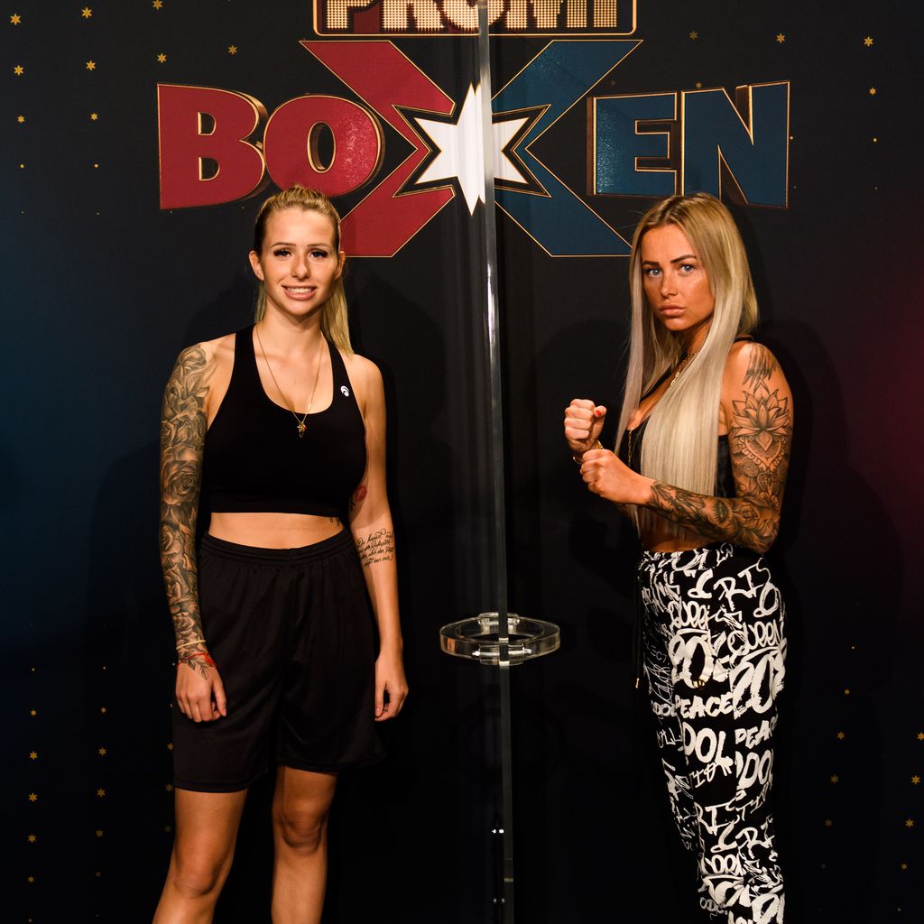 Carina Spack und Jade Übach bei den Vorbereitungen zu "Das große SAT.1 Promiboxen"