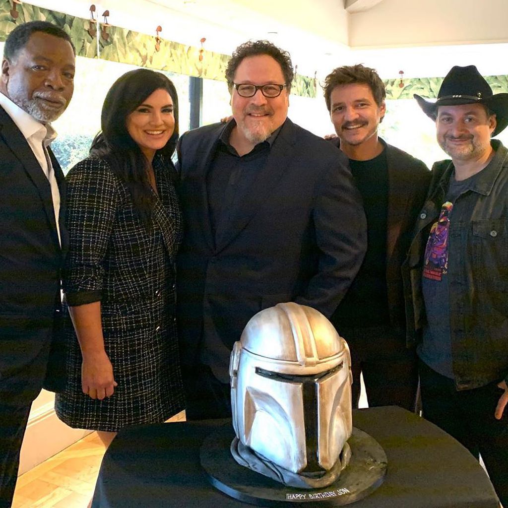 Carl Weathers, Gina Carano, Jon Favreau, Pedro Pascal und Dave Filoni im Oktober 2019