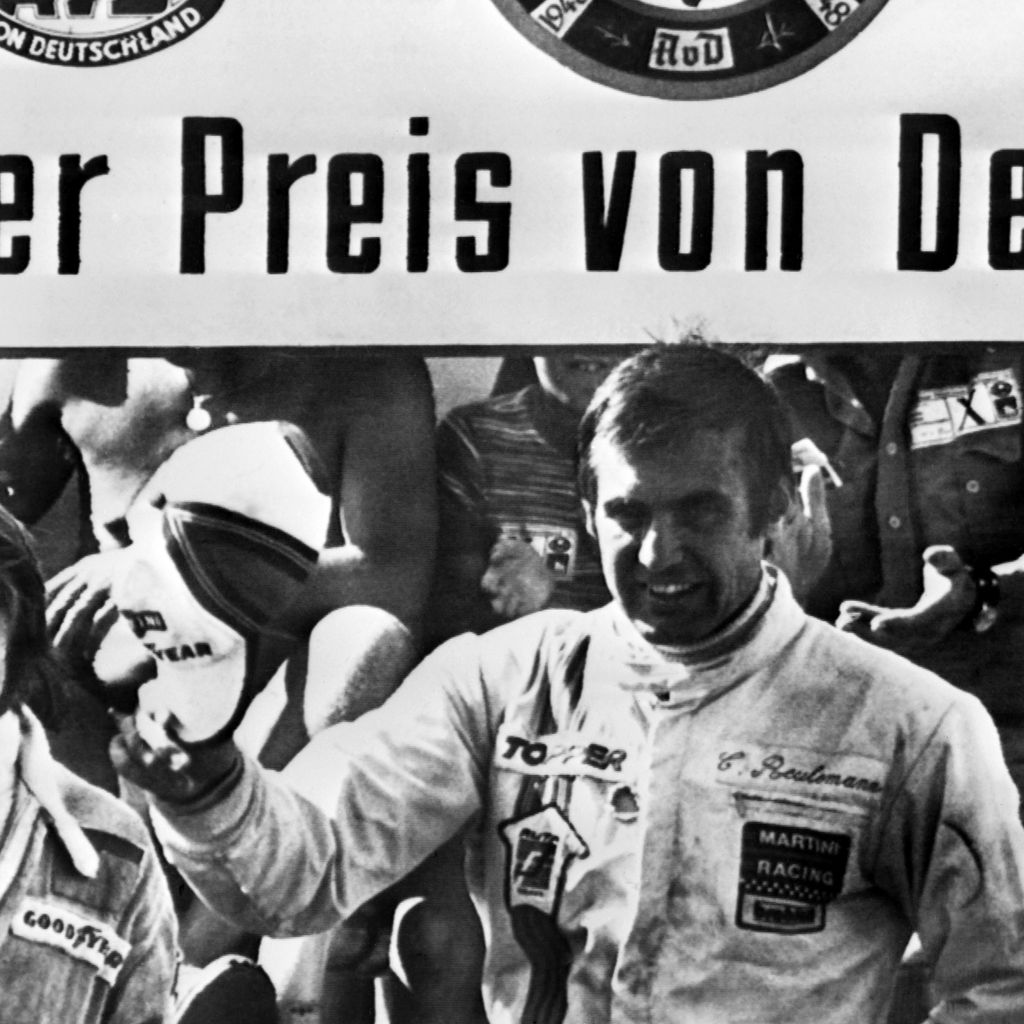 Jacques Laffite, Carlos Reutemann und Niki Lauda am Nürburgring, 1975