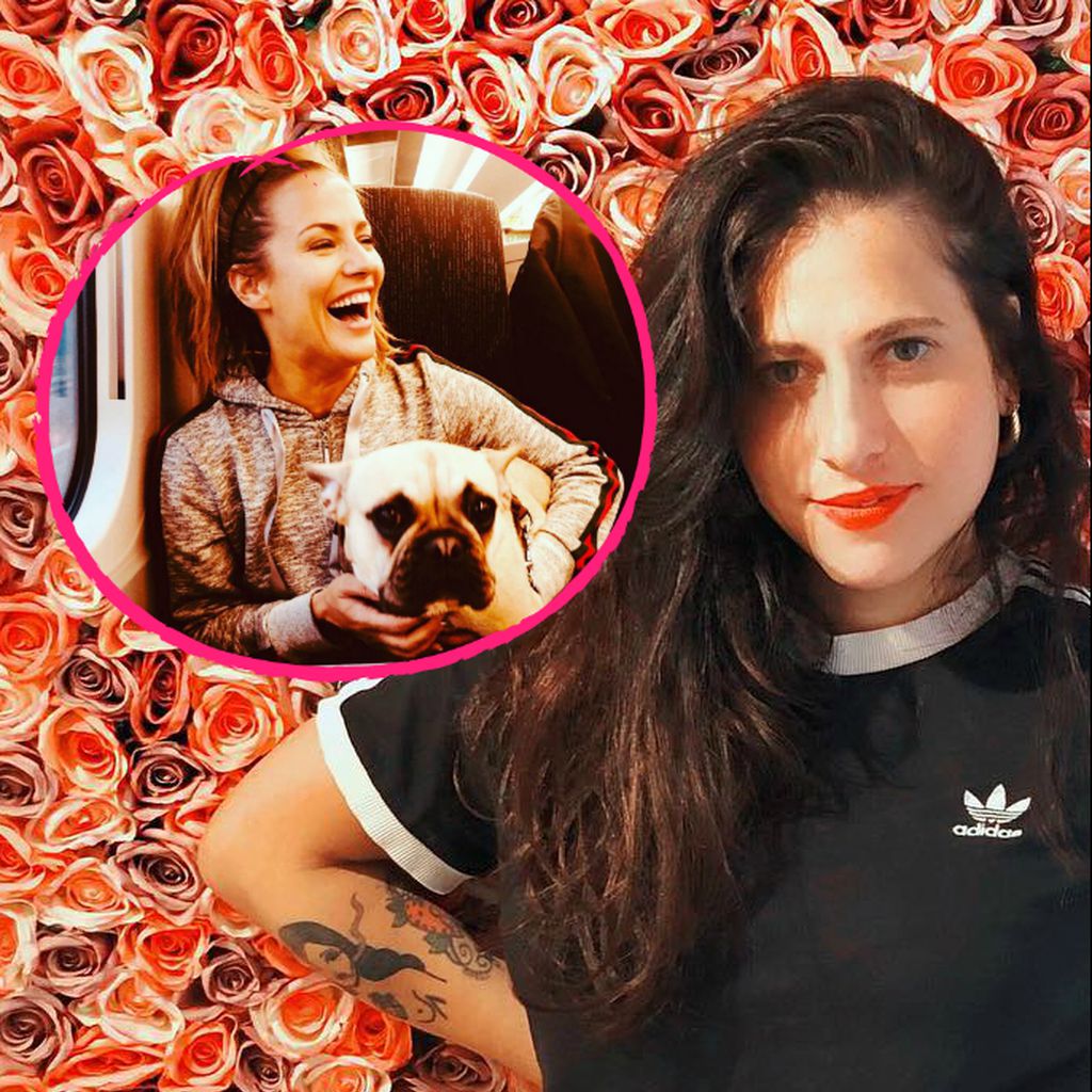 Caroline Flack mit ihrer Hündin Ruby und Mollie Grosberg