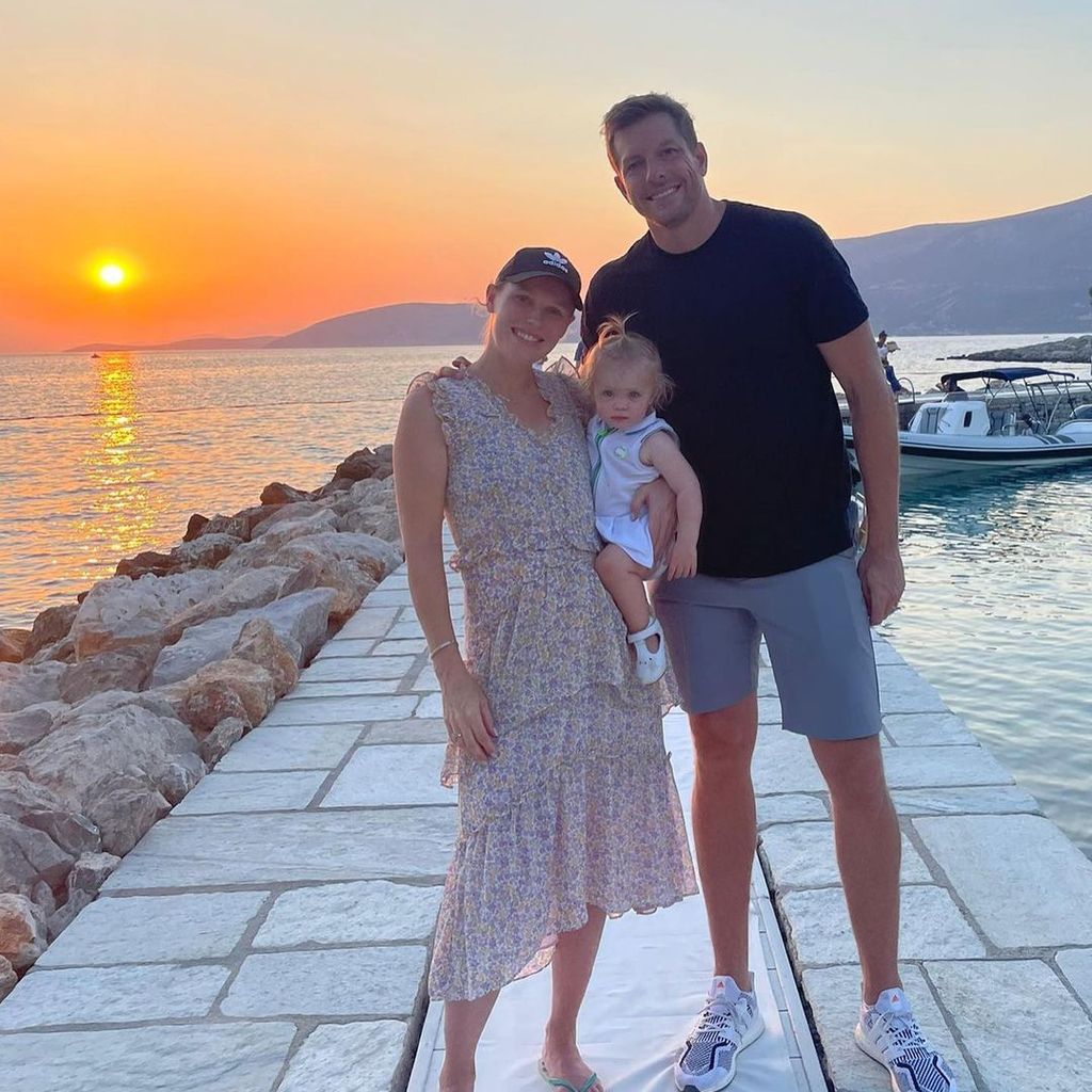 Caroline Wozniacki mit ihrem Mann und ihrer gemeinsamen Tochter