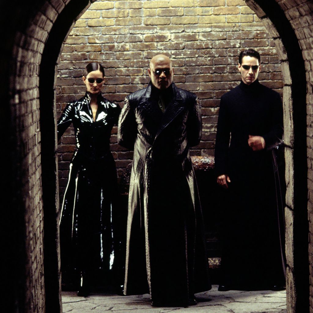Carrie-Anne Moss, Laurence Fishburne und Keanu Reeves in "Matrix Reloaded"