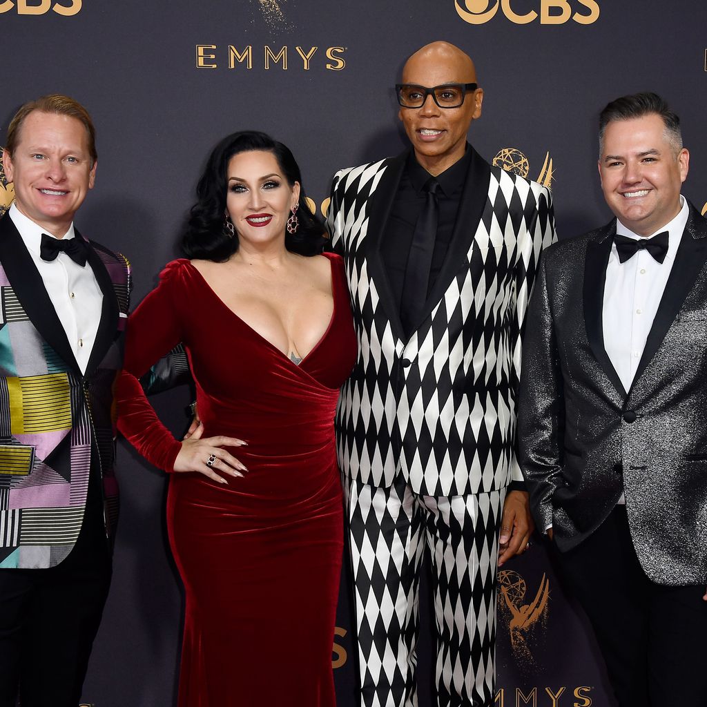Carson Kressley, Michelle Visage, RuPaul und Ross Mathews bei den Emmys 2017