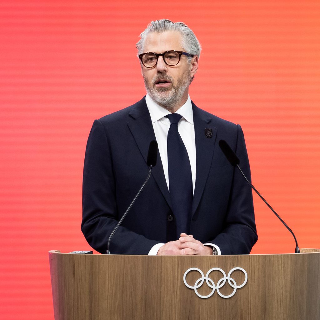 Casey Wasserman spricht bei der IOC-Session im Allianz MiCo in Mailand