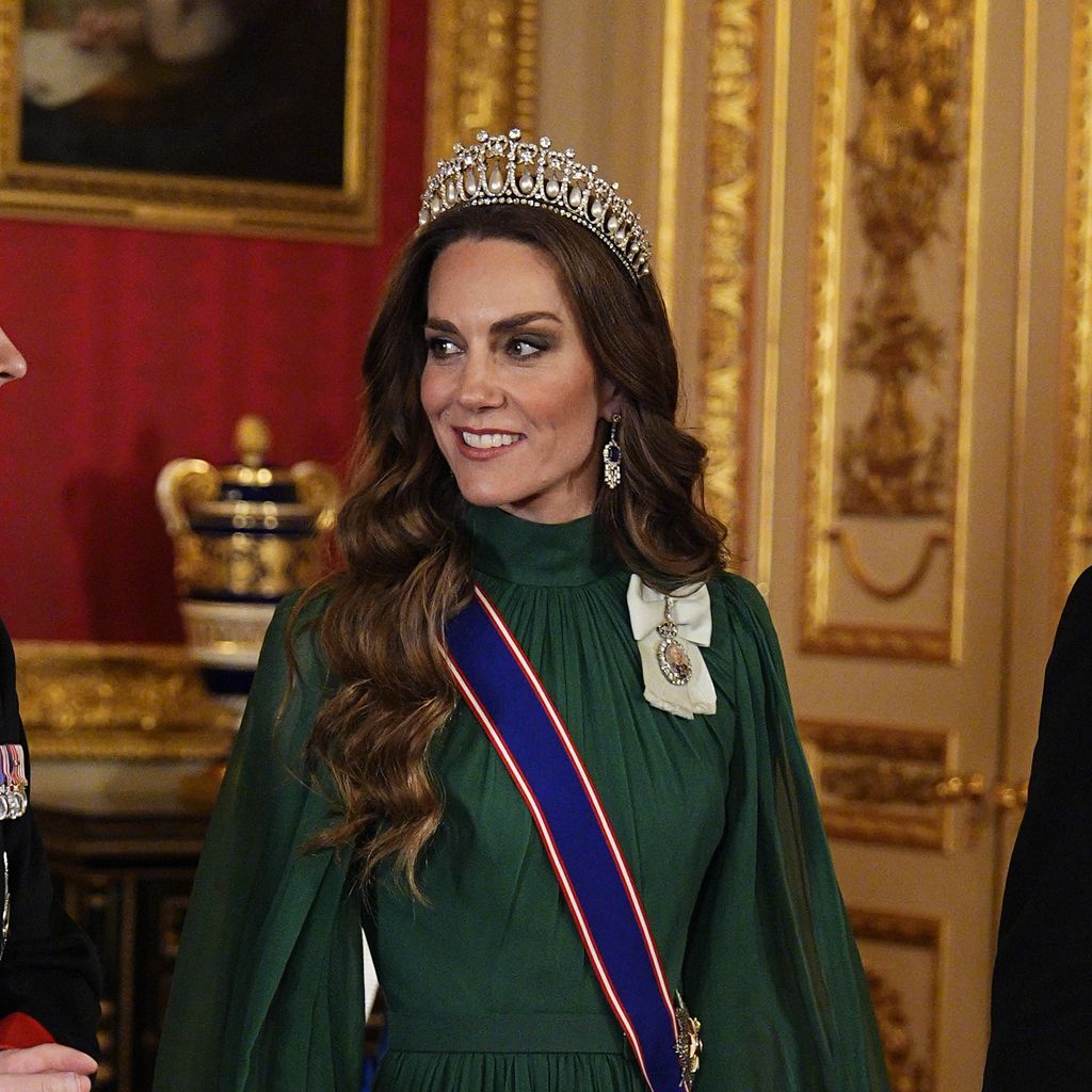 Catherine, Princess of Wales, beim Staatsbankett in St George's Hall auf Schloss Windsor