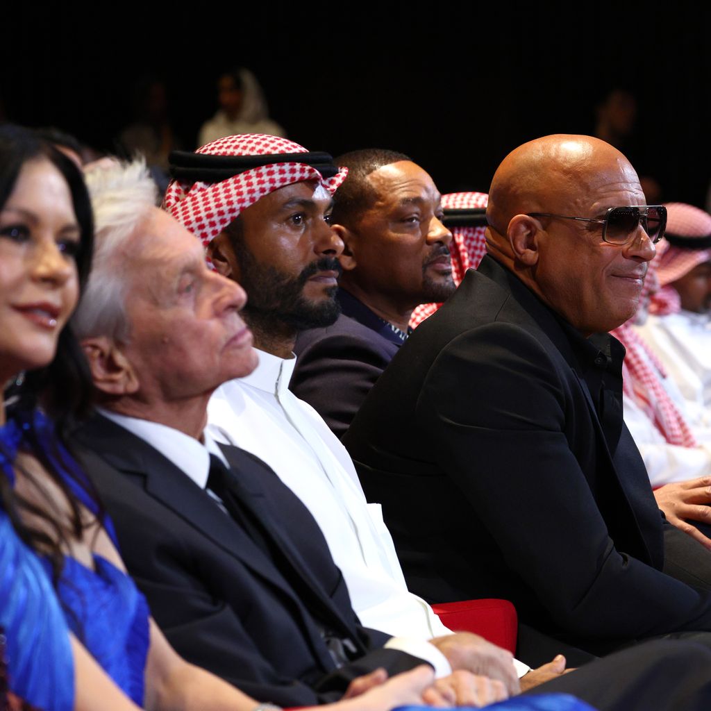 Catherine Zeta-Jones, Michael Douglas, Will Smith und Vin Diesel, Dezember 2024