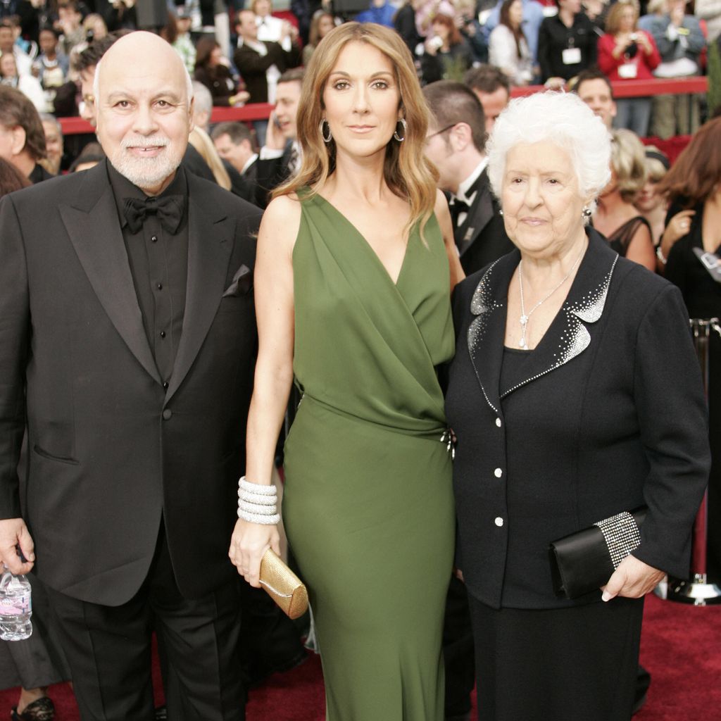 Celine Dion mit ihrem Ehemann René Angélil (l.) und Mama Therese (r.) 2007