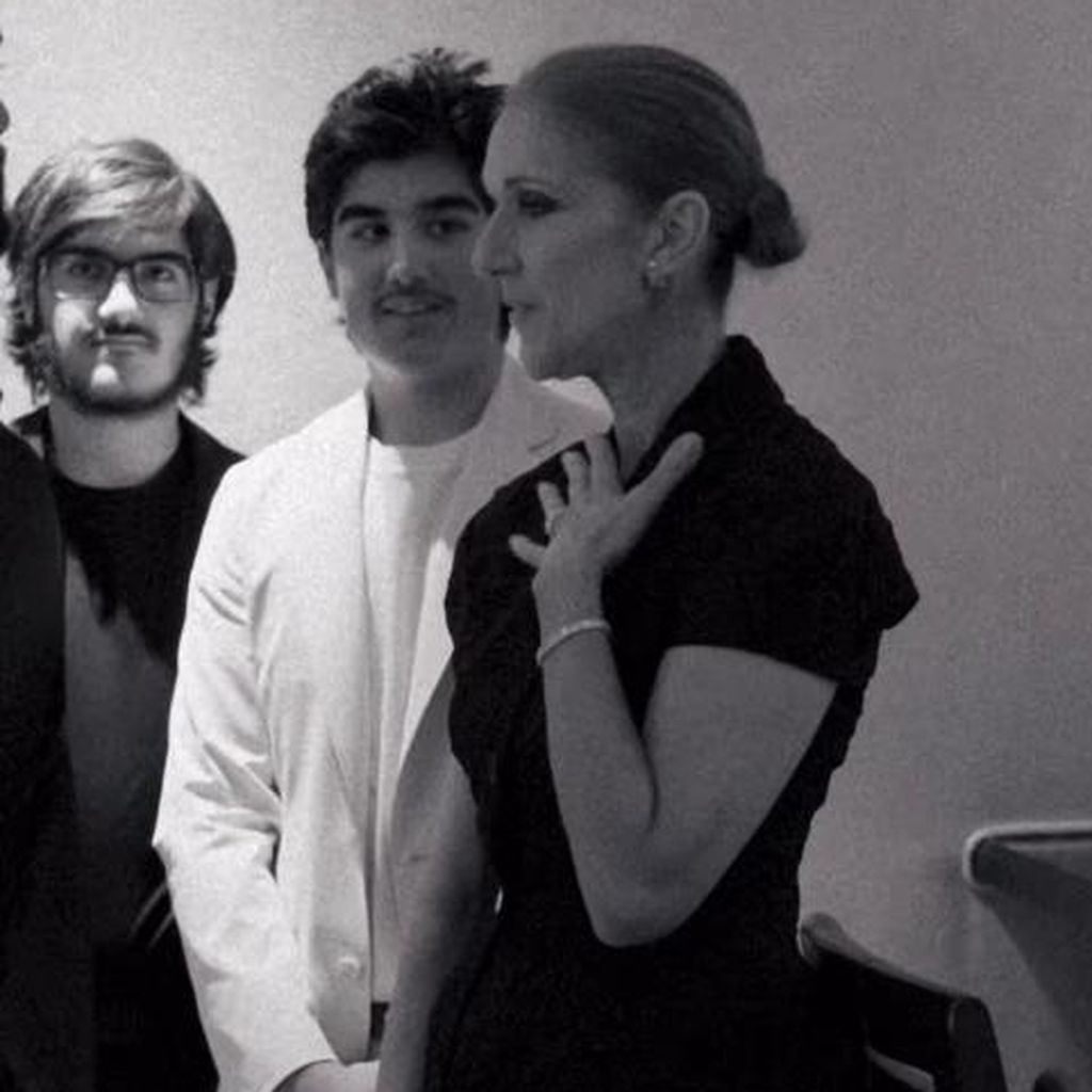 Célin Dion mit ihren Zwillingen Nelson und Eddy