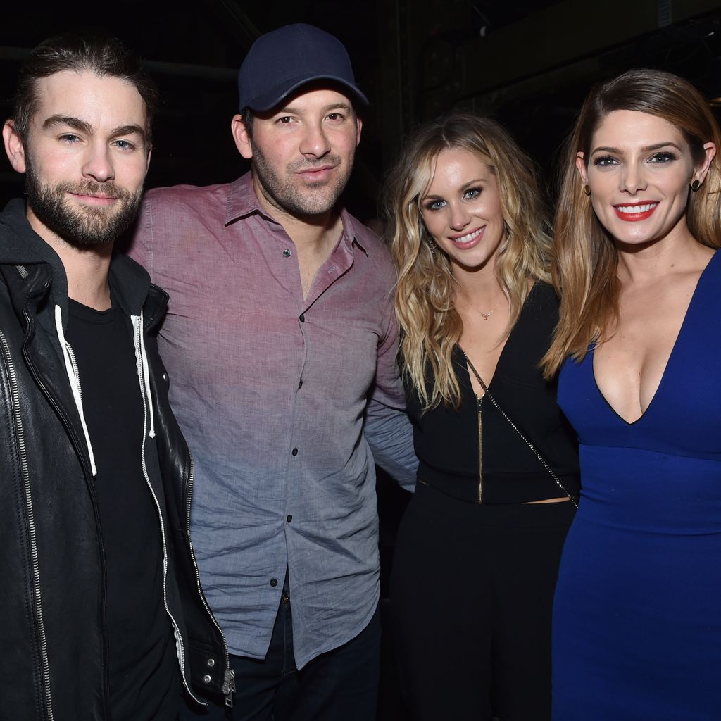 Chace Crawford, Tony Romo, Candice Crawford und Ashley Greene (v.l.n.r.) auf einer Party