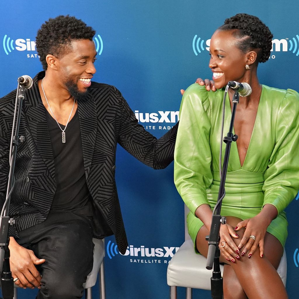 Chadwick Boseman und Lupita Nyong'o im Februar 2018