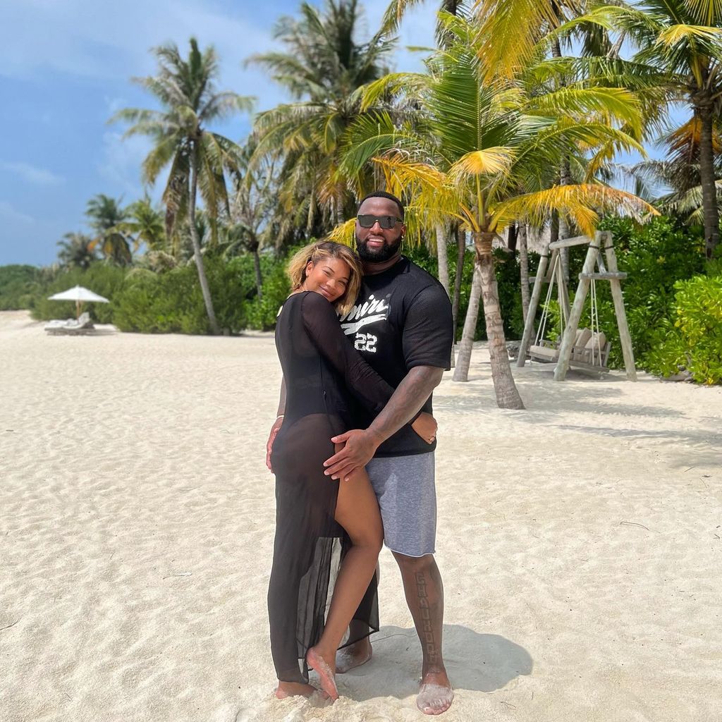 Chanel Iman und Davon Godchaux im April 2023