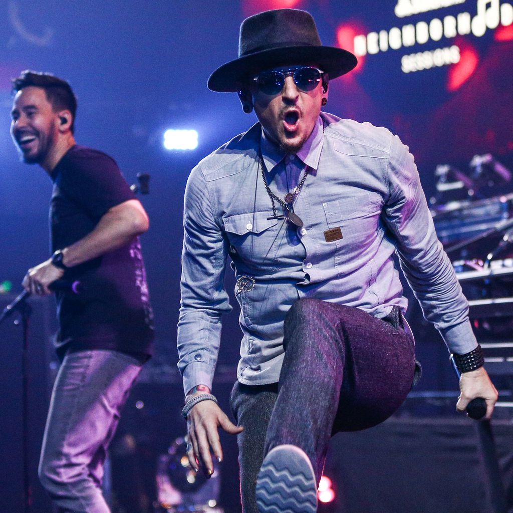 Chester Bennington (r.) mit Brad Delson & Mike Shinoda von Linkin Park