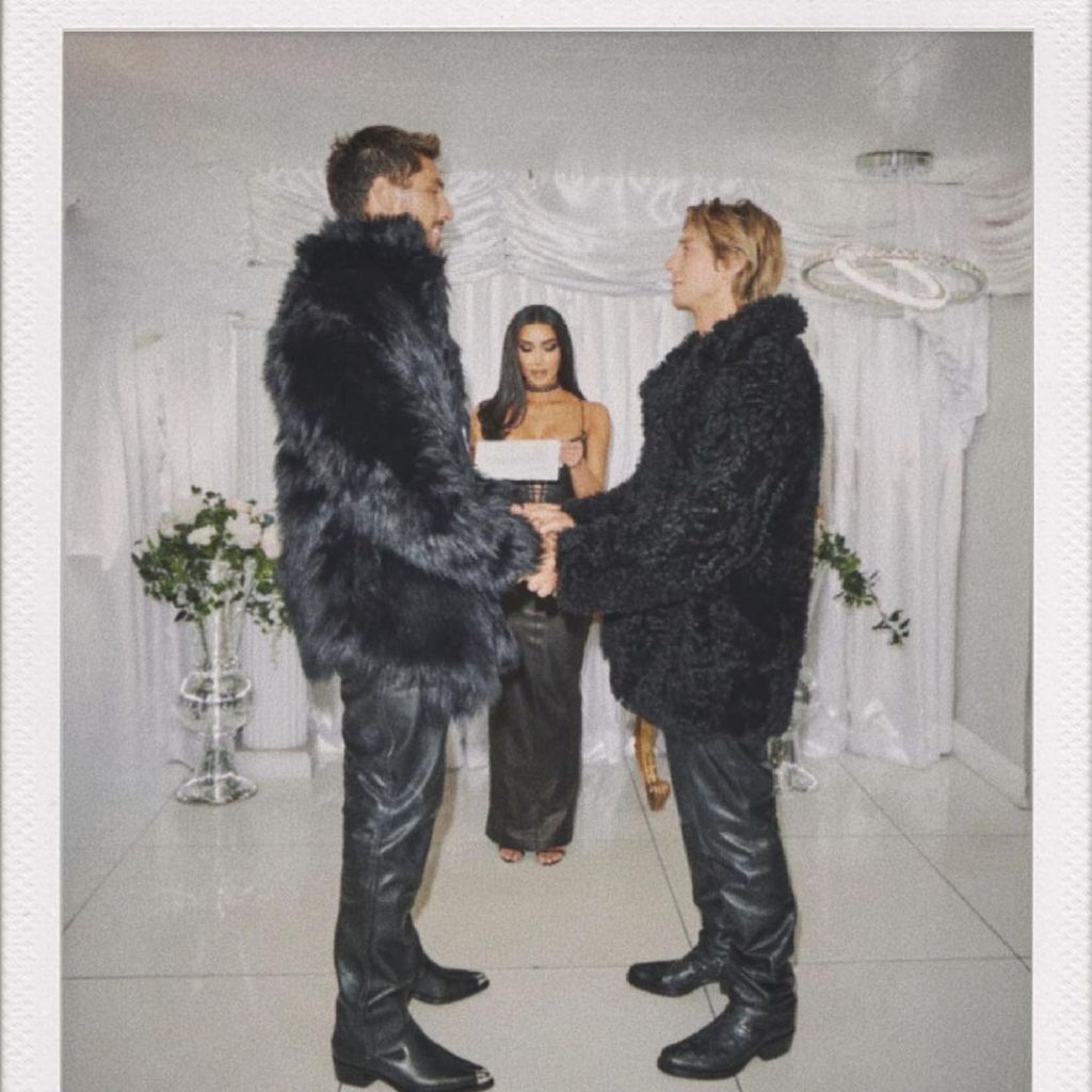 Chris Appleton und Lukas Gage mit Kim Kardashian