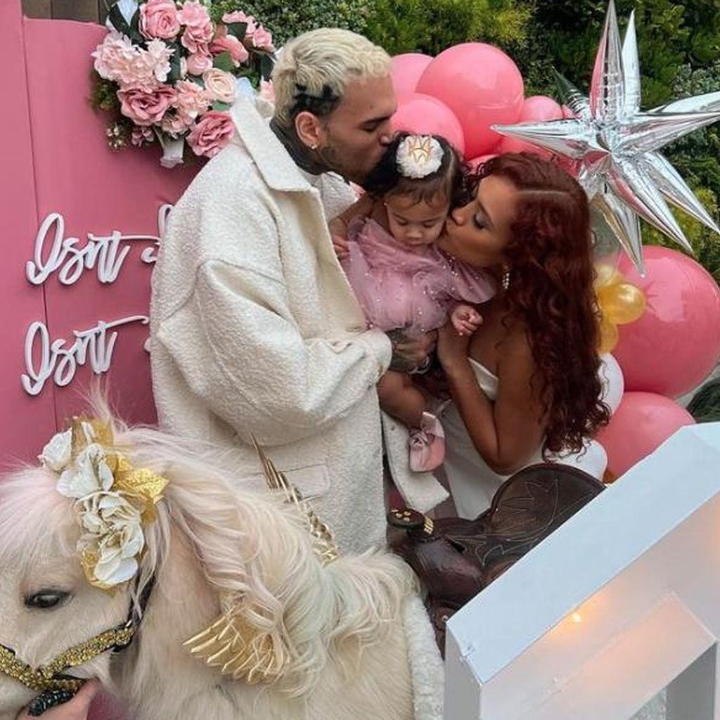 Chris Brown und Diamond mit ihrer Tochter Lovely an ihrem Geburtstag