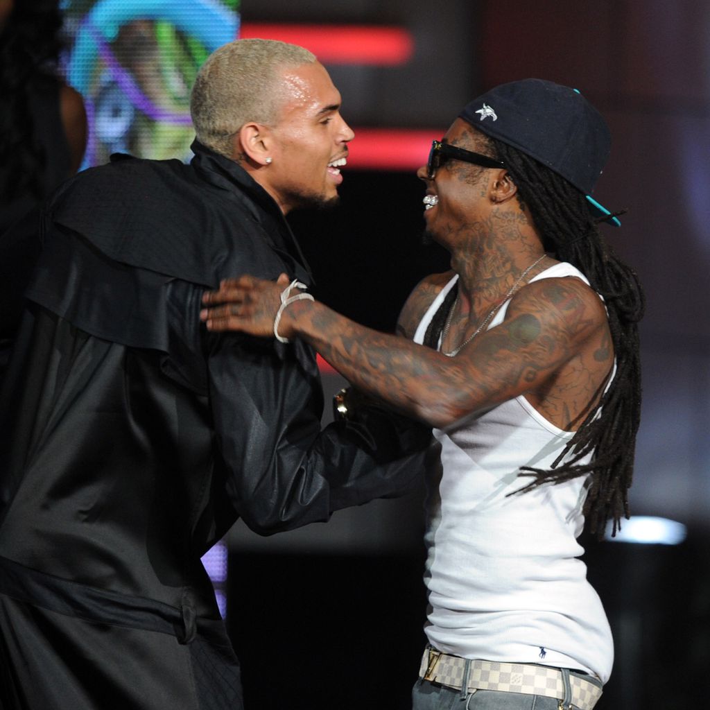 Chris Brown und Lil Wayne bei einem Auftritt in Los Angeles