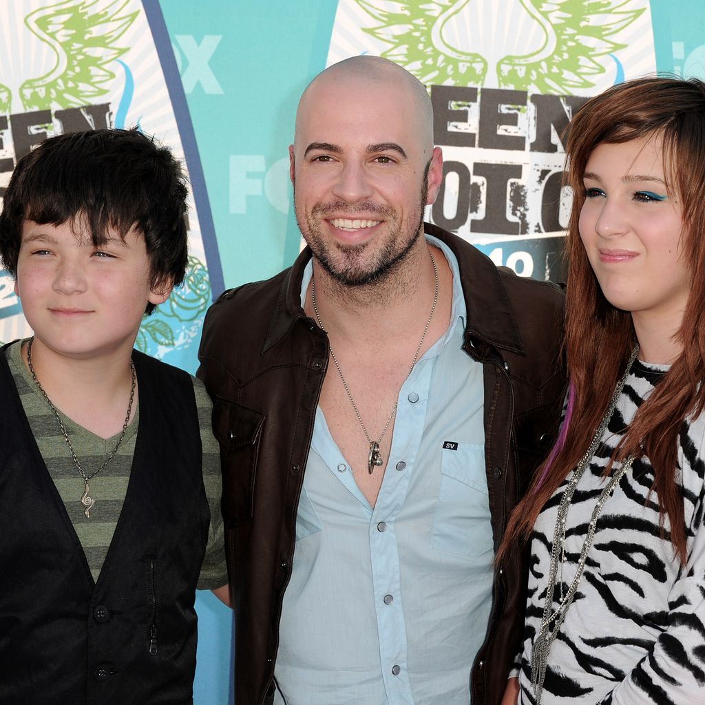 Chris Daughtry mit seinen Stiefkindern Griffin und Hannah bei den Teen Choice Awards, 2010