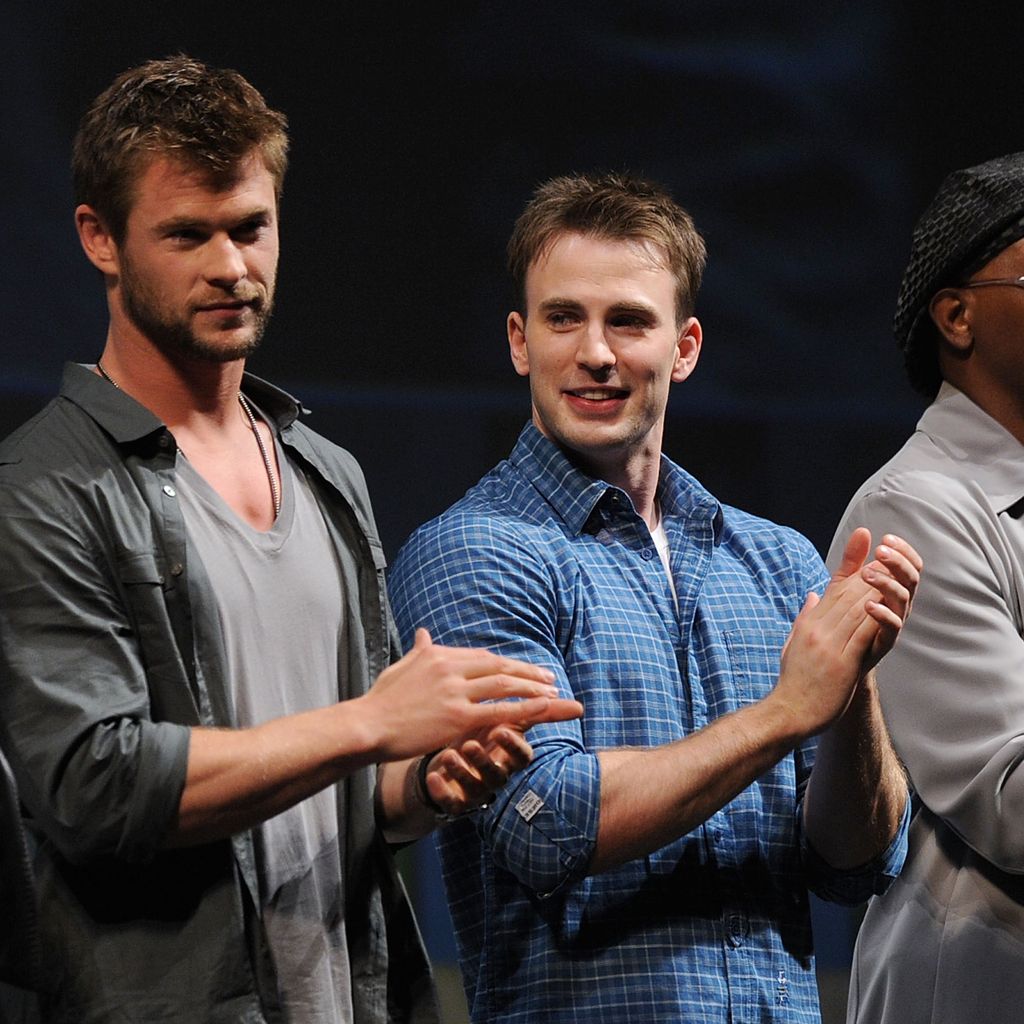 Chris Hemsworth, Chris Evans, Samuel L. Jackson und Jeremy Renner