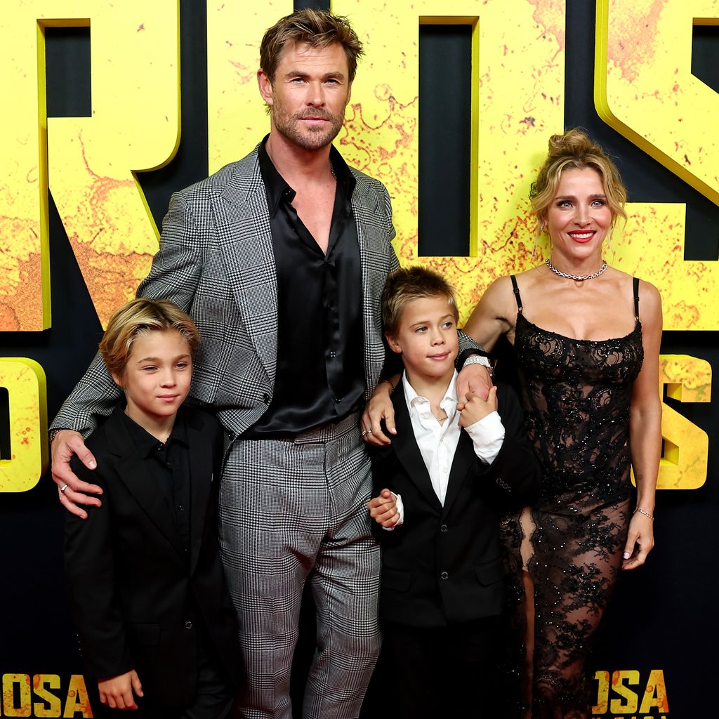 Chris Hemsworth mit seinen Söhnen Sasha und Tristan und Ehefrau Elsa Pataky