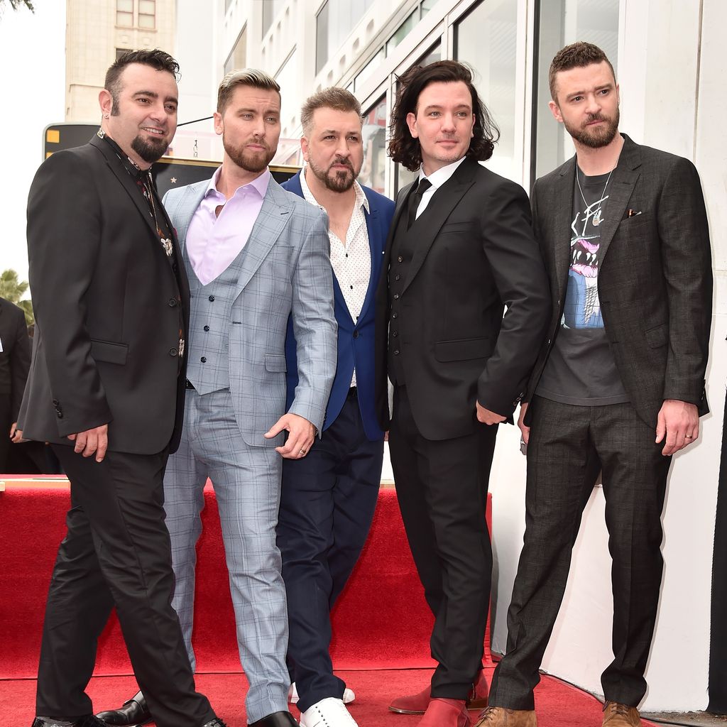 Chris Kirkpatrick, Lance Bass, Joey Fatone, JC Chasez und Justin Timberlake auf dem Walk of Fame