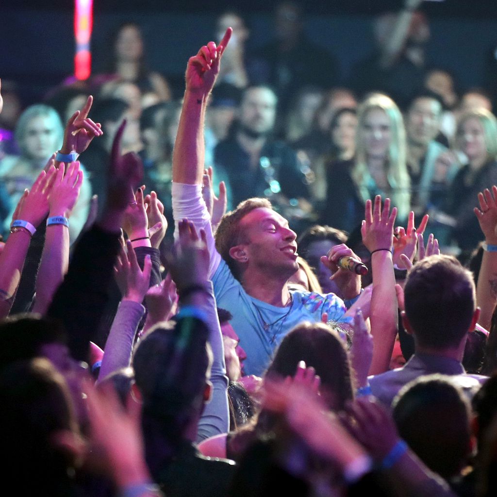Coldplay-Frontmann Chris Martin während eines Konzerts in Inglewood, Kalifornien