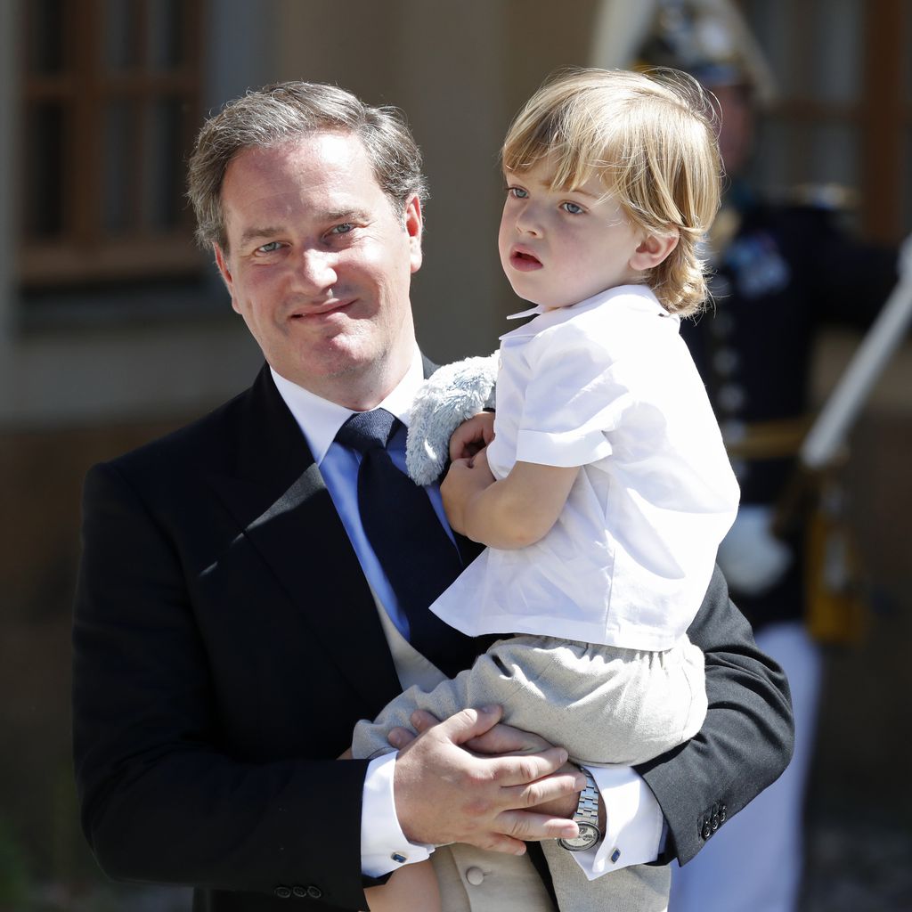 Chris O'Neill und Prinz Nicolas von Schweden bei Adriennes Taufe im Juni 2018