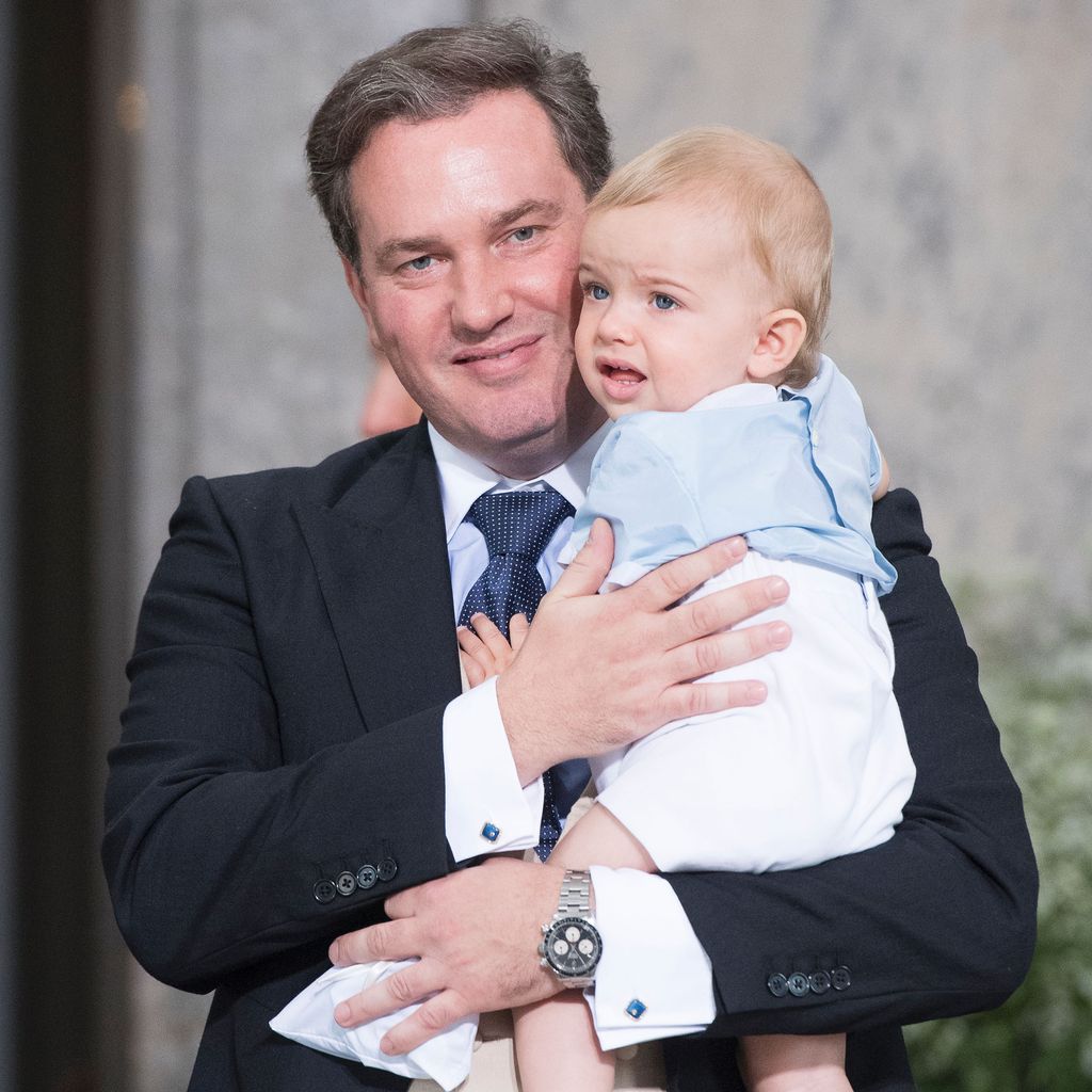 Chris O'Neill und Prinz Nicolas auf der Taufe von Prinz Oscar