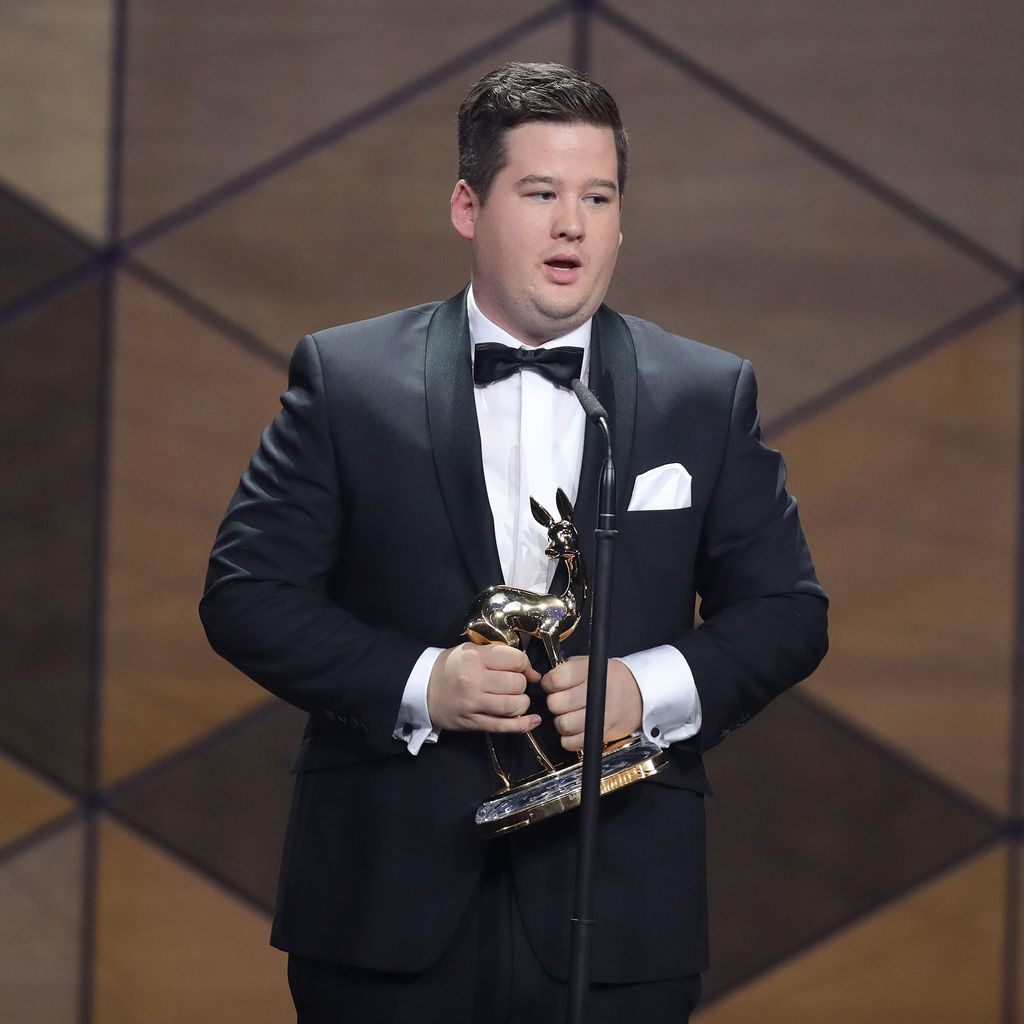 Chris Tall während seiner Rede beim Bambi 2019