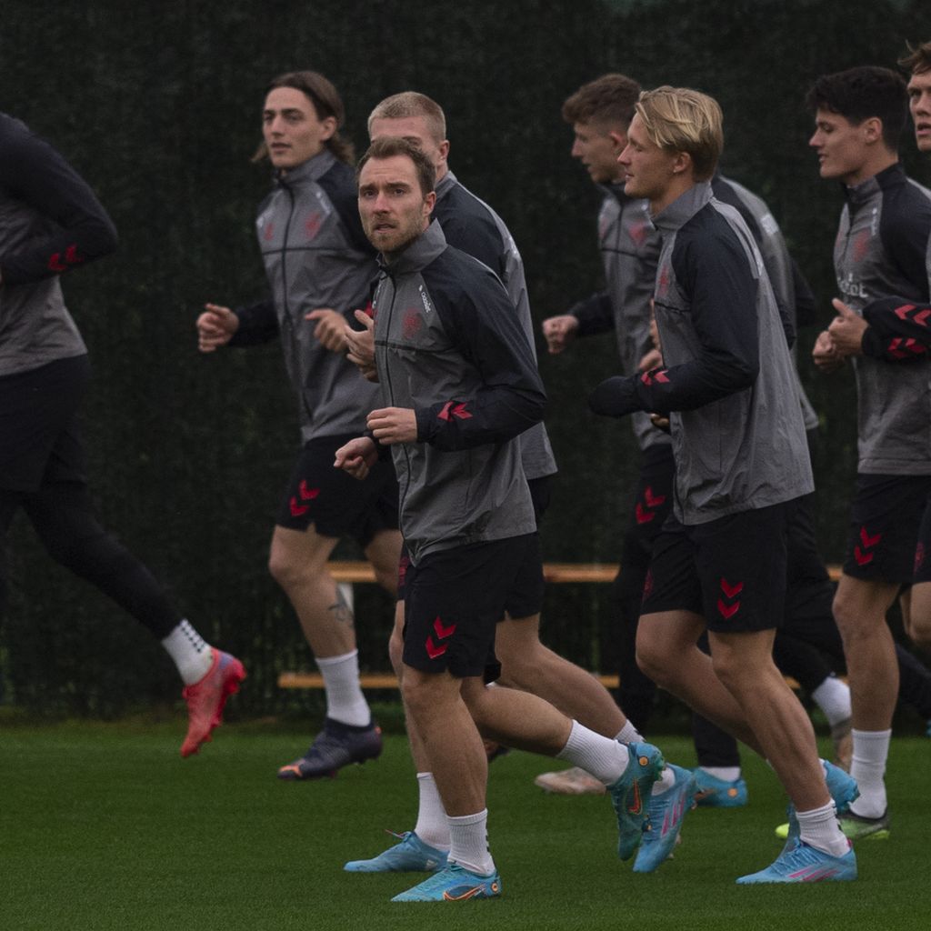 Christian Eriksen beim Training für die dänische Nationalmannschaft, März 2022