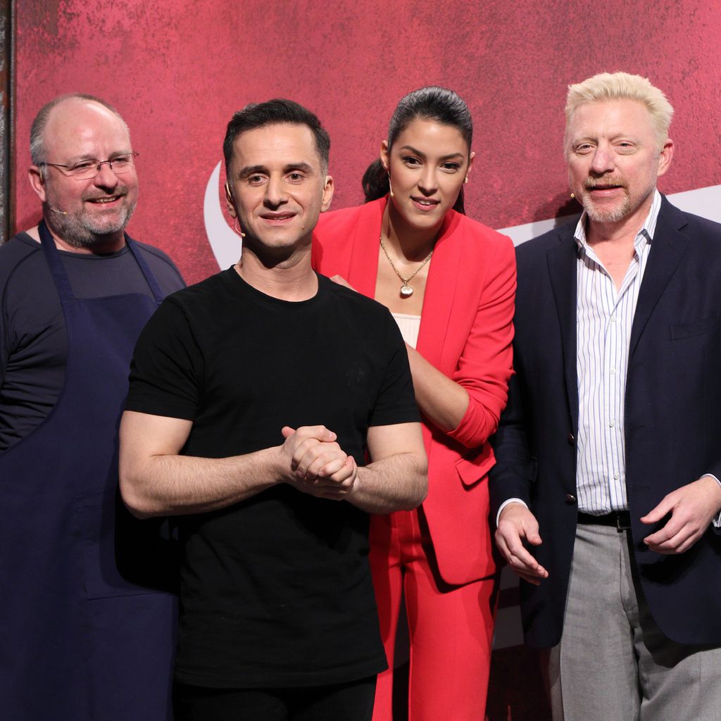 Christian Lohse, Özcan Cosar, Rebecca Mir und Boris Becker bei "Grill den Henssler"