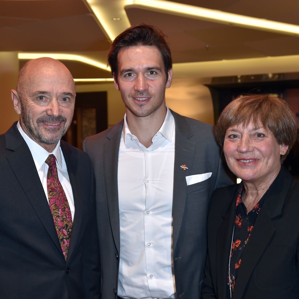 Christian Neureuther, Felix Neureuther und Rosi Mittermaier bei einer Gala im Oktober 2016