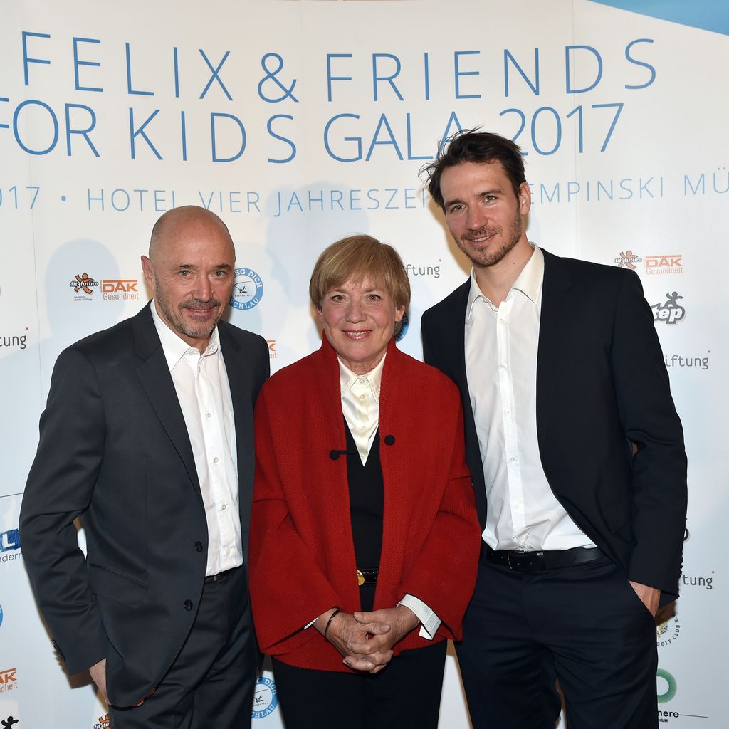Christian Neureuther und Rosi Mittermaier mit ihrem Sohn Felix Neureuther