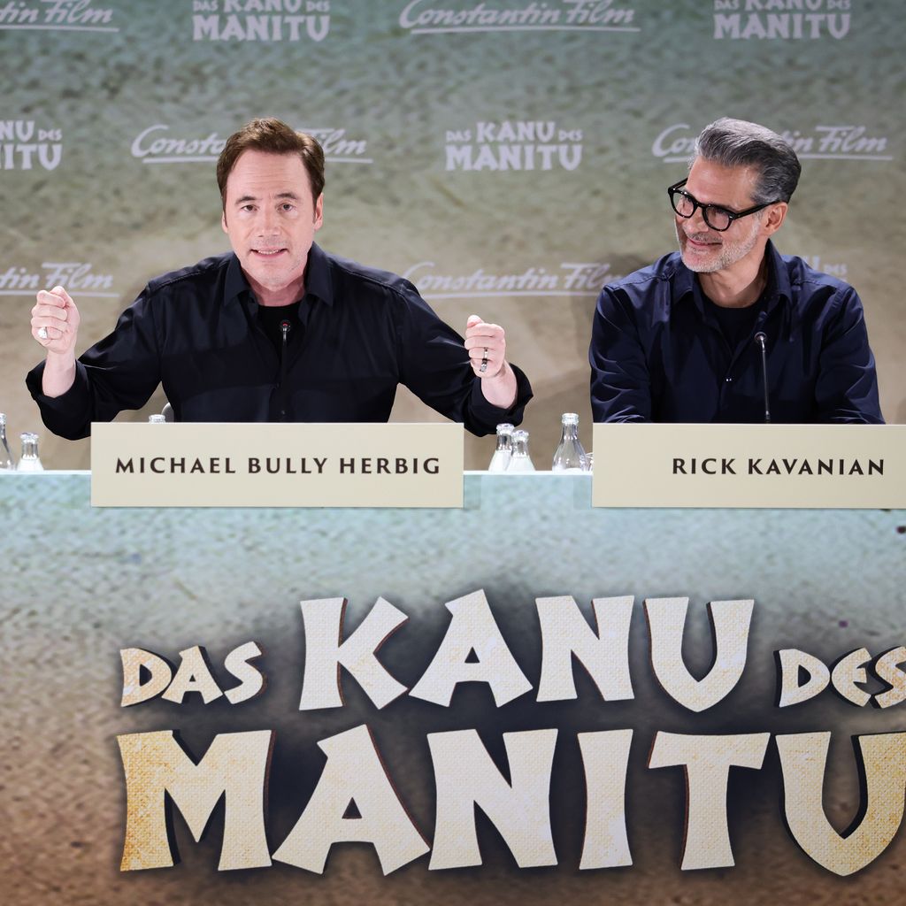 Christian Tramitz, Michael Bully Herbig und Rick Kavanian bei der "Das Kanu des Manitu"-PK