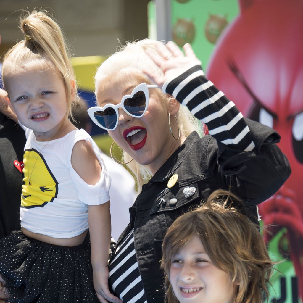 Christina Aguilera mit ihren Kindern Summer Rain (l.) und Max (r.)