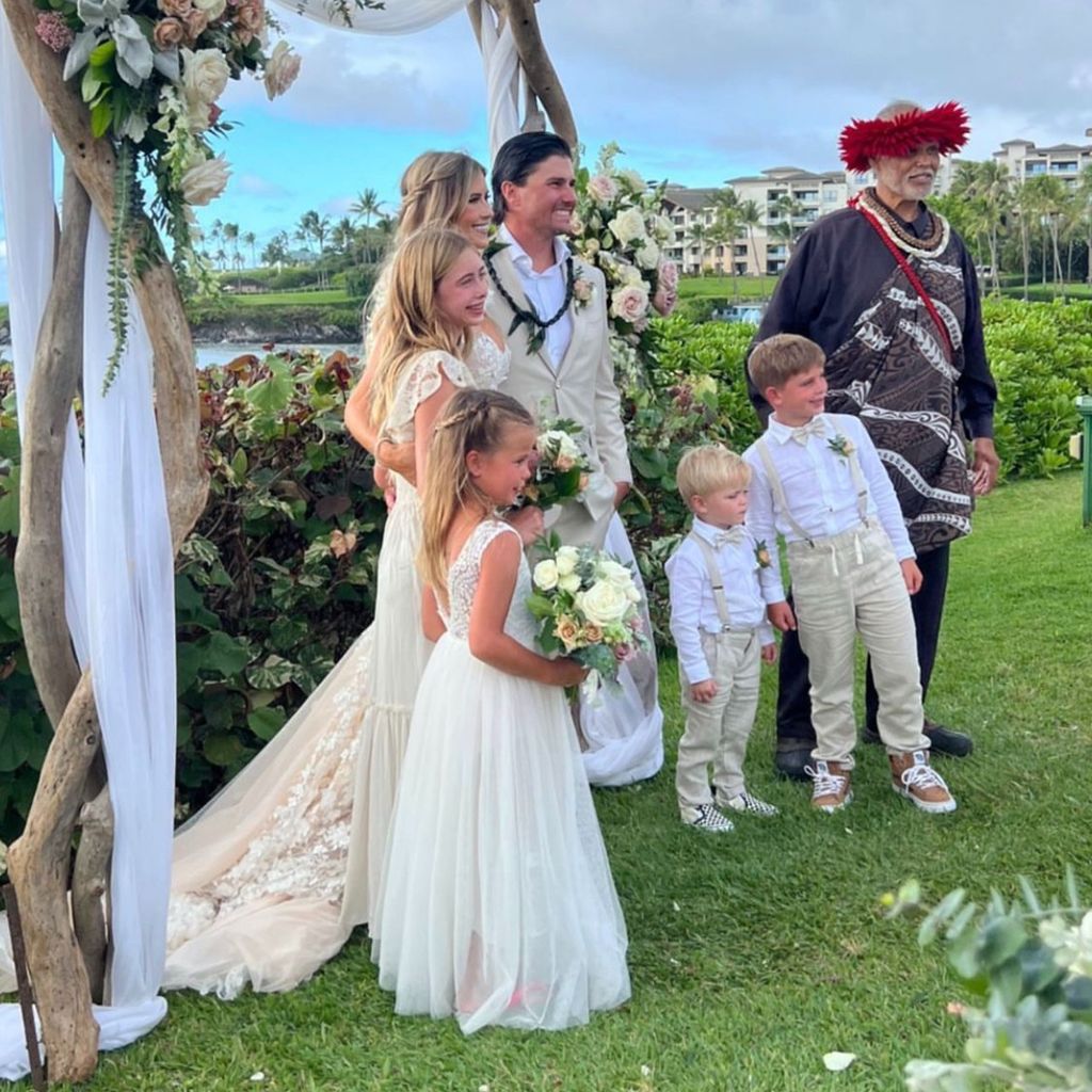 Christina Hall mit ihrer Familie im September 2022