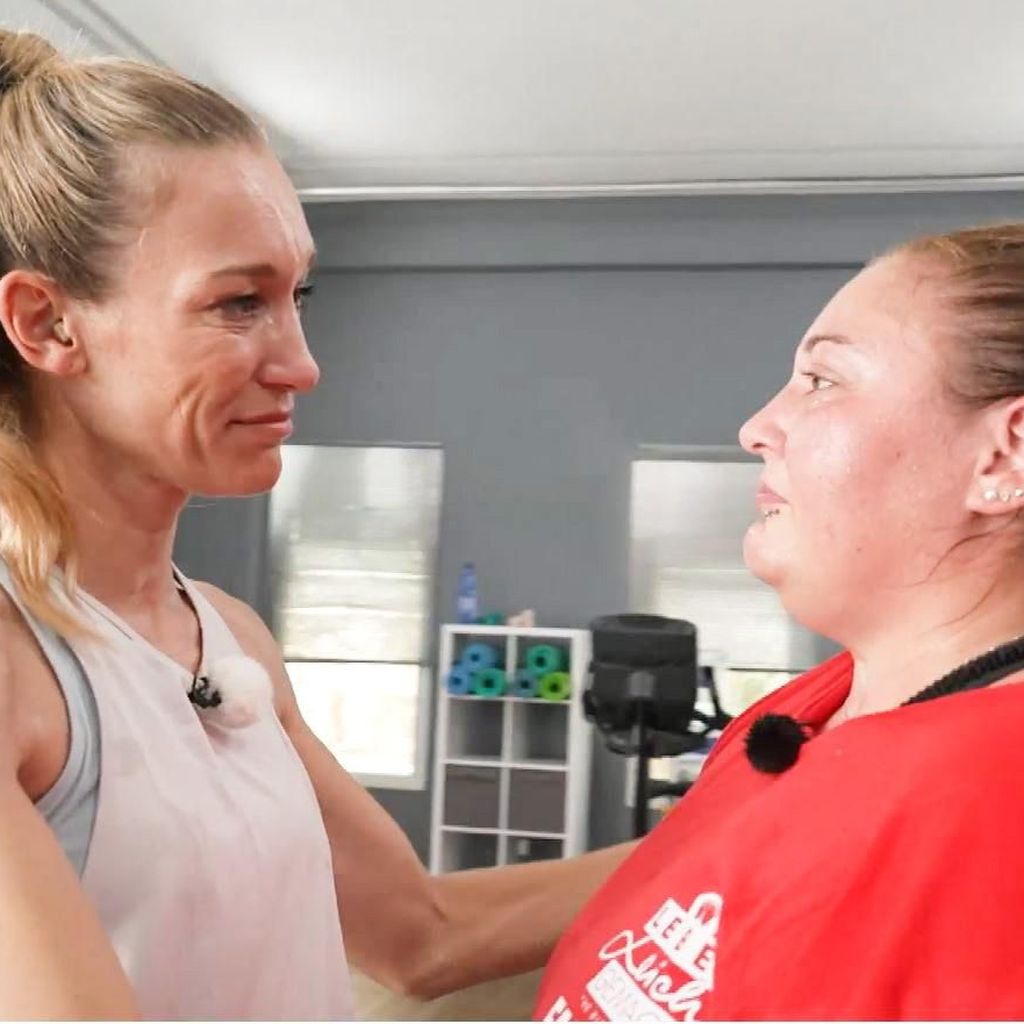 Christine Theiss und Kandidatin Fabienne bei "The Biggest Loser" 2024