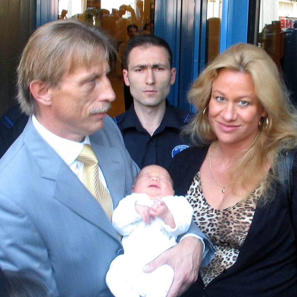 Christoph Daum und Angelica Camm nach der Geburt ihres Kindes im April 2005 in Instanbul