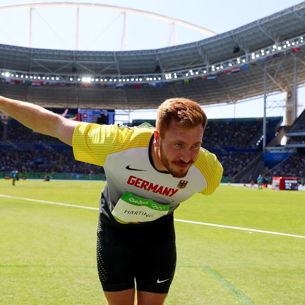 Christoph Harting nach seinem Sieg bei Olympia 2016